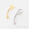 CELESTIAL THEMED PLANET SATURN 316L SURGICAL STEEL CURVED BARBELL/EYEBROW